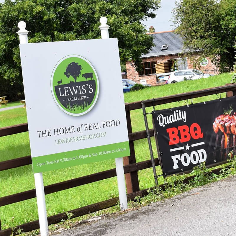 Lewis's Farm Show signage