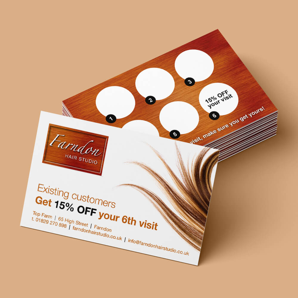 Farndon Hair Studio loyalty cards