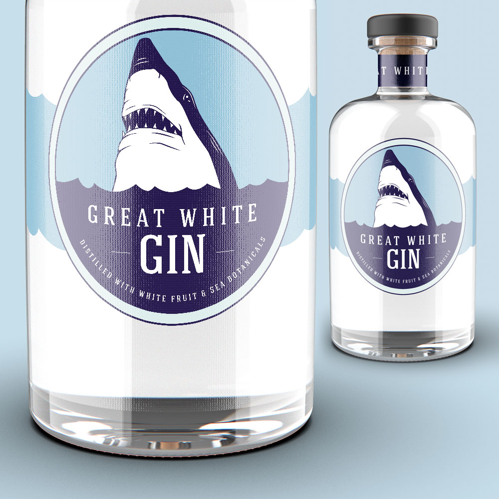Great White Gin logo design